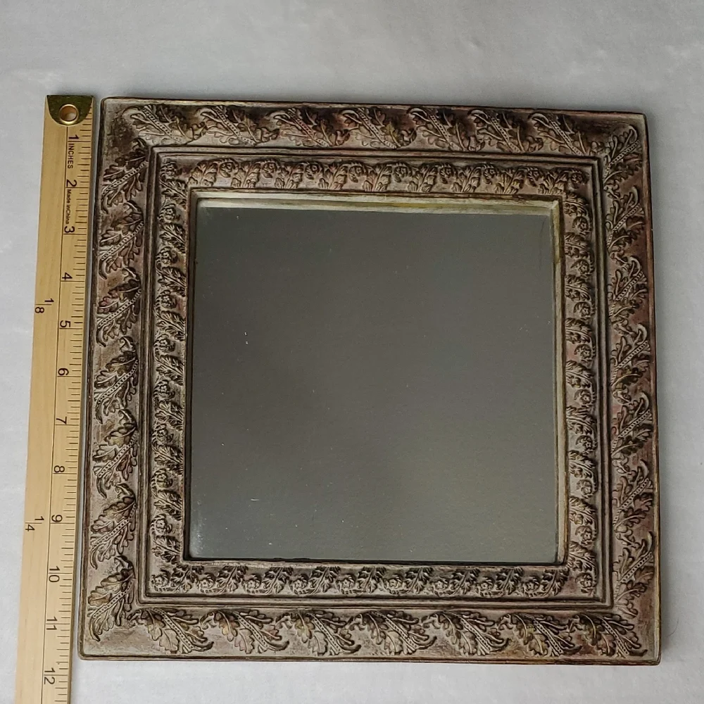 Decorative Framed Brown Square Ornate Mirror